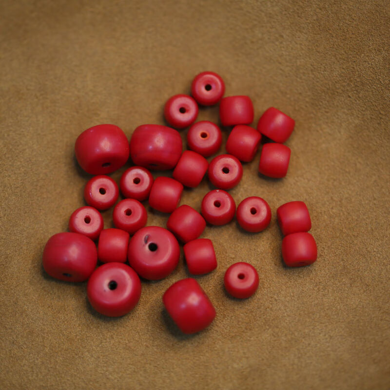 藏传老琉璃老雪巴珠老型散珠 西藏老雪巴珠子桶珠配珠 老琉璃珠子尺寸