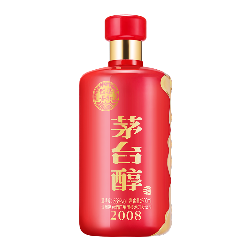 贵州茅台集团 茅台醇2008 柔和酱香型白酒 53度高度纯粮食酿造酒 喜宴