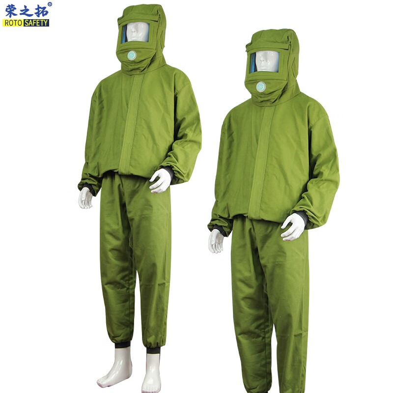 衣工作防护劳保服防尘耐磨防飞溅分体式喷砂服 绿色弧形玻璃上衣 裤子