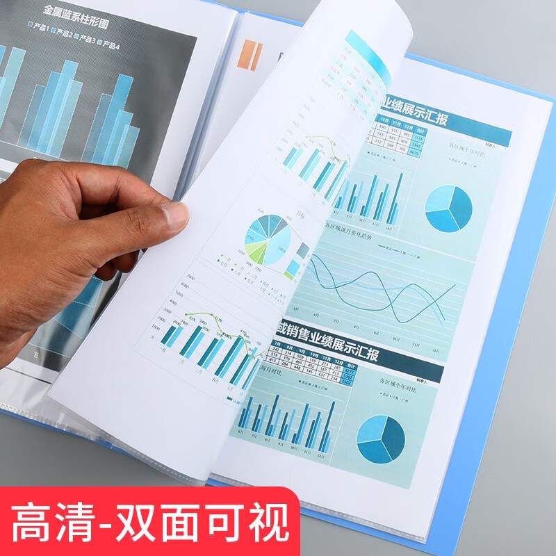 晨光（M&G）资料册a4透明插页资料收集册资料夹收纳夹办公用品多层整理活页夹收纳册塑料档案册 【加厚】40页-单只装