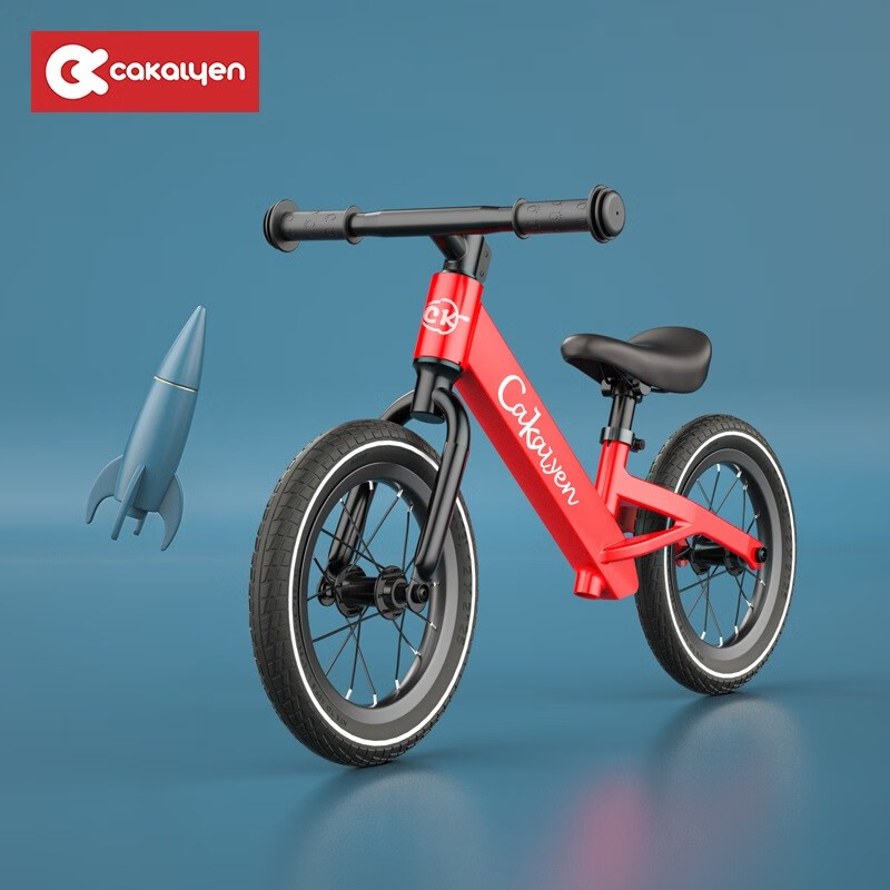 Cakalyen 美国 平衡车儿童自行车滑步车两轮无脚踏单车12寸 适合85-120cm 创造家--充气带脚托