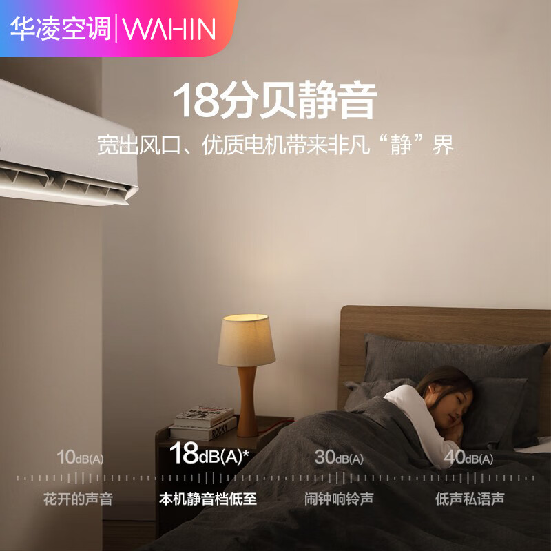 华凌空调挂机大1匹新能效变频极速冷暖空调 节能省电手机智控 家用卧室公寓出租屋壁挂式空调一键防直吹 大1.5匹 新能效1级变频 35HA1