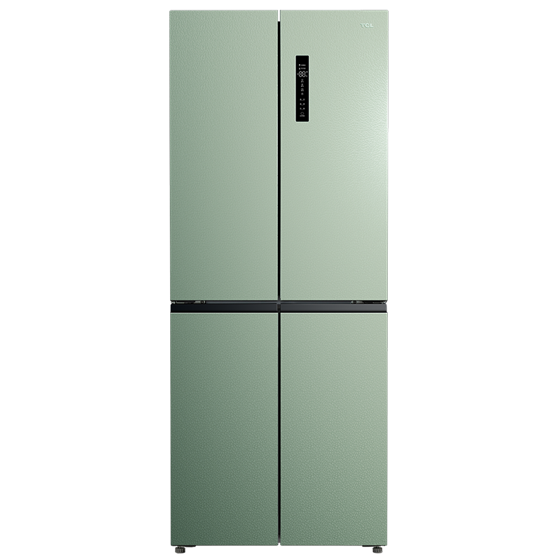 TCL 408升T1十字对开门多门四门精细分区养鲜冰箱变频一级能效风冷无霜超薄家用电冰箱R408T1-U