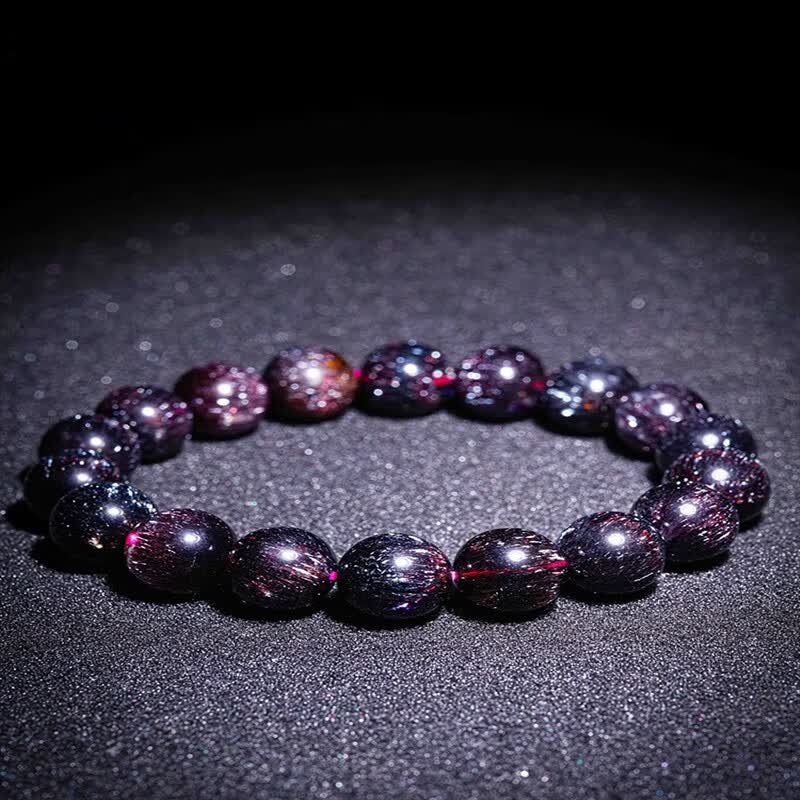 恋聚珠宝天然黑加仑超七手串珍藏级满矿黑超七三轮骨干水晶手链 购买