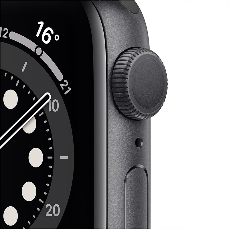 APPLE苹果 Watch Series 6 智能手表 GPS2020苹果手表 深灰色铝金属表壳+黑色运动表带 【S6】 40mm GPS版