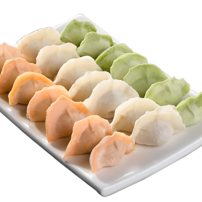 回鄉(xiāng)齋清真韭菜雞蛋素三鮮水餃?zhǔn)止に賰霾噬溩铀仞W蒸餃煎餃速食早餐 三種口味各一盒（共54個(gè)）