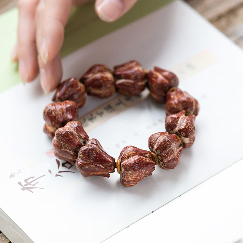 大尺寸手链菩提子天然莲花滴血稀有 男 单圈固定11颗滴血莲花手串