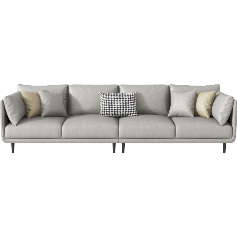 梵爱北欧现代客厅布艺沙发大小户型免洗纳米科技布客厅整装家具 四人位+脚踏+双扶手单 纳米科技布-升级版