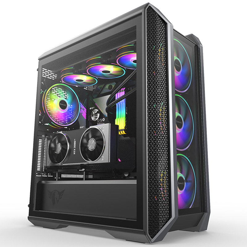 mvp凯撒机箱台式机玻璃侧透360水冷机箱显卡竖装 支持e-atx全塔式机箱