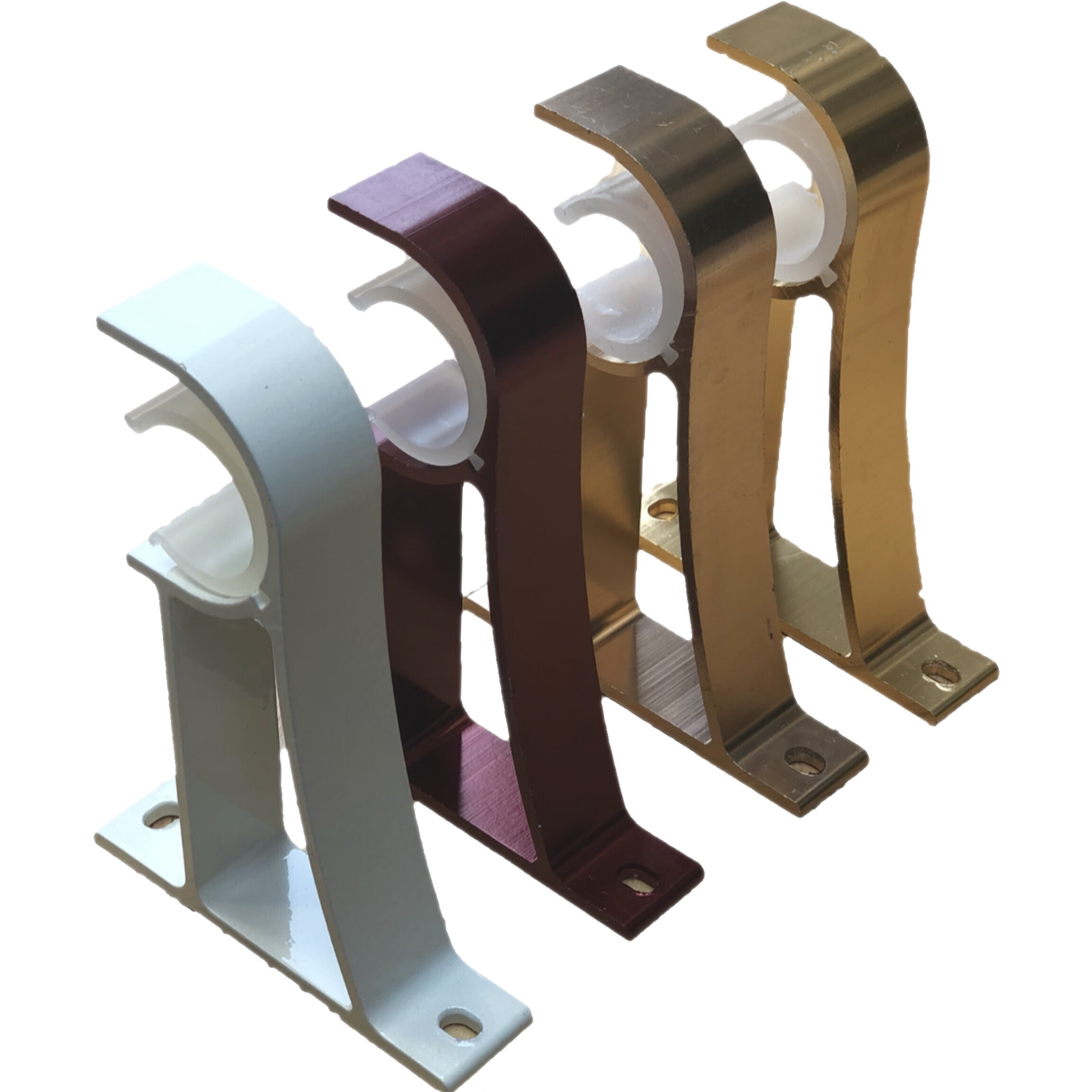 【金虹峰家纺】窗帘杆罗马杆支架加厚铝合金托双杆挂钩底座配件墙装侧