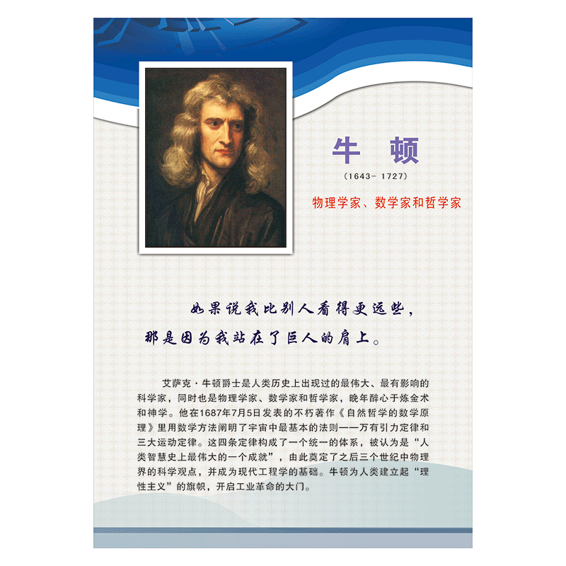 物理实验室名人名言宣传画挂图化学教室布置科学家物理学家头像肖像