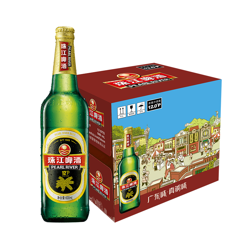 PEARL RIVER 珠江啤酒 经典老珠江啤酒 600ml*12瓶