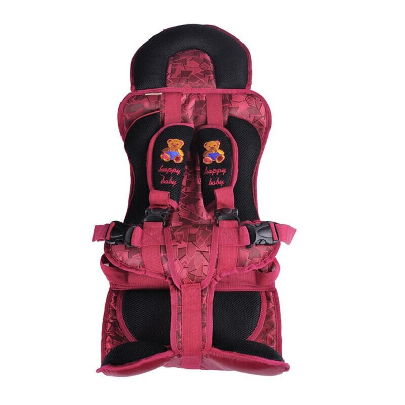 加厚加大儿童安全座椅3-12岁小孩宝宝座椅便捷式座椅 红色
