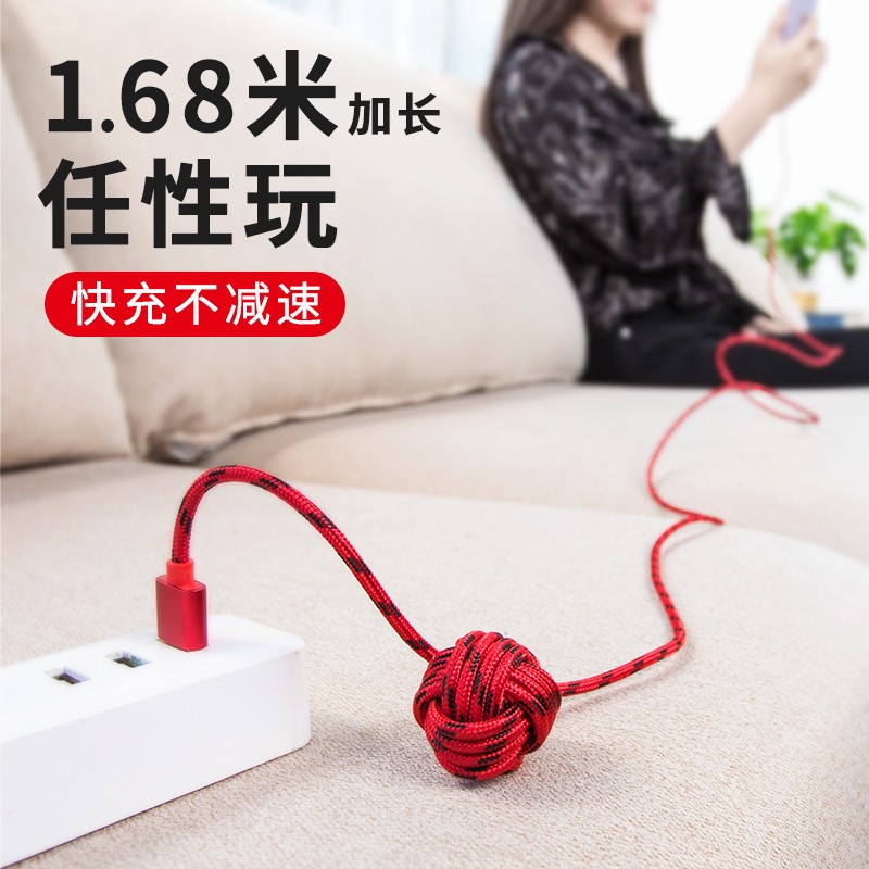 88901-图拉斯 苹果数据线手机快充USB充电器线iPhone 13 Pro Max/12/11/iPad 1.68米【快不伤机丨耐用不弹窗】-详情图