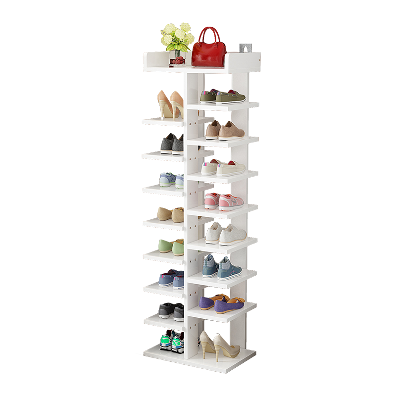 家世华(JIA SHI HUA)鞋架多层简易省空间宿舍寝室收纳防尘门口小鞋架小型鞋架子 暖白色-九层