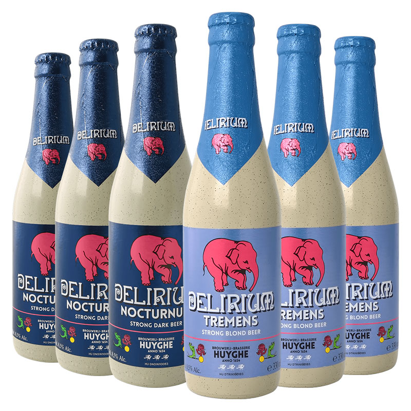 DELIRIUM 粉象 深粉*3/浅粉*3啤酒 精酿 啤酒 330ml*6瓶  比利时进口