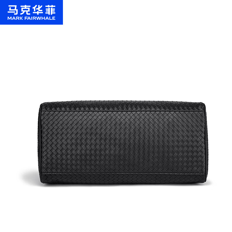 马克华菲编织耐磨耐脏休闲手提健身行李包时尚简约高级大容量耐用旅行包 黑色