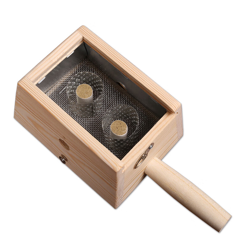 艾灸盒随身灸家用2孔实木制温灸仪器具腰腹部背部颈椎腿膝盖关节 插针