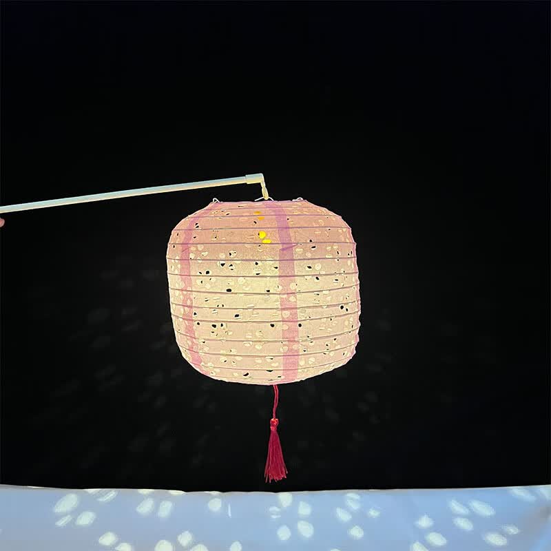 七丌亓元旦镂空diy纸灯笼手工折叠手提杆儿童古风道具装挂饰场景布置