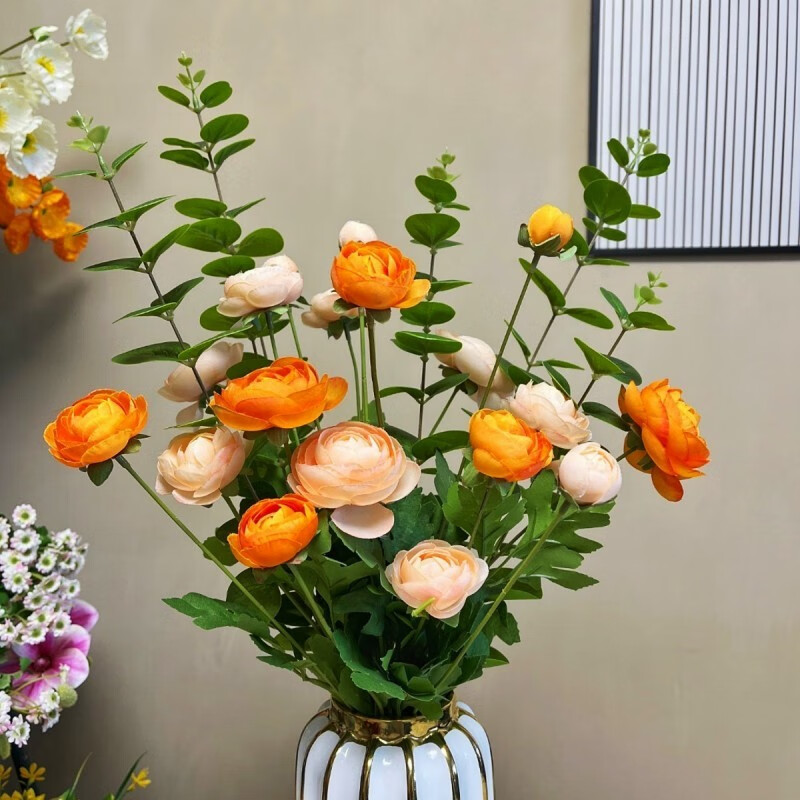 北欧ins洋牡丹假花仿真花束摆件客厅桌面摆设装饰花室内餐桌花艺 5支