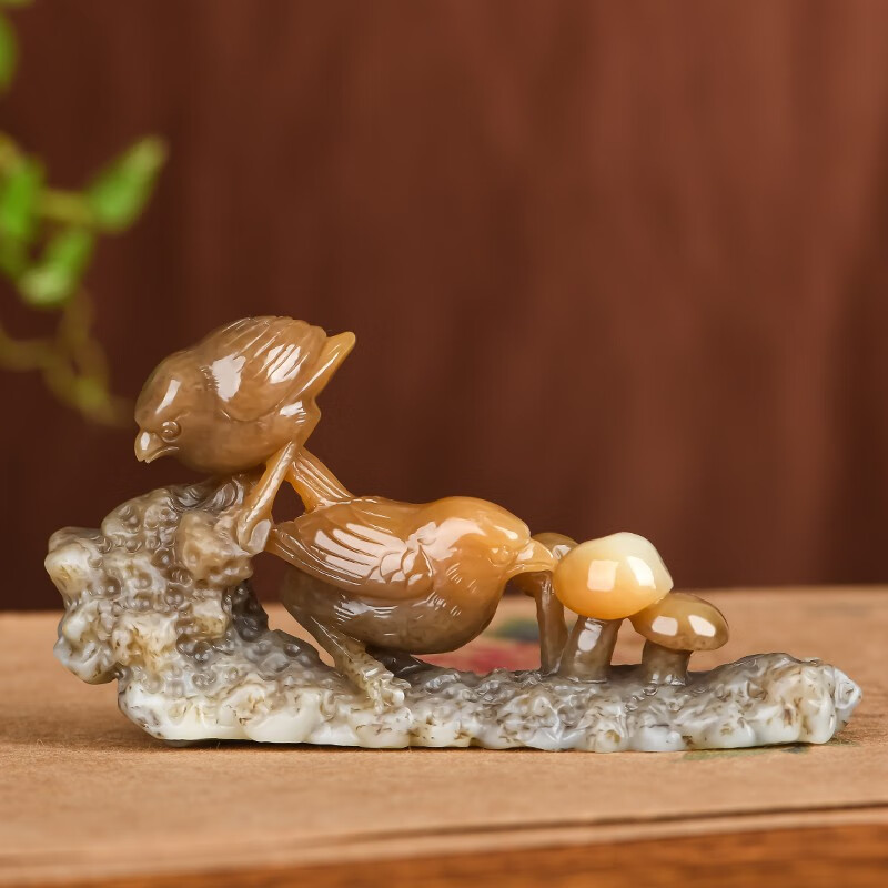 佳媛玉业 【孤品】和田玉糖料鸳鸯玉摆件