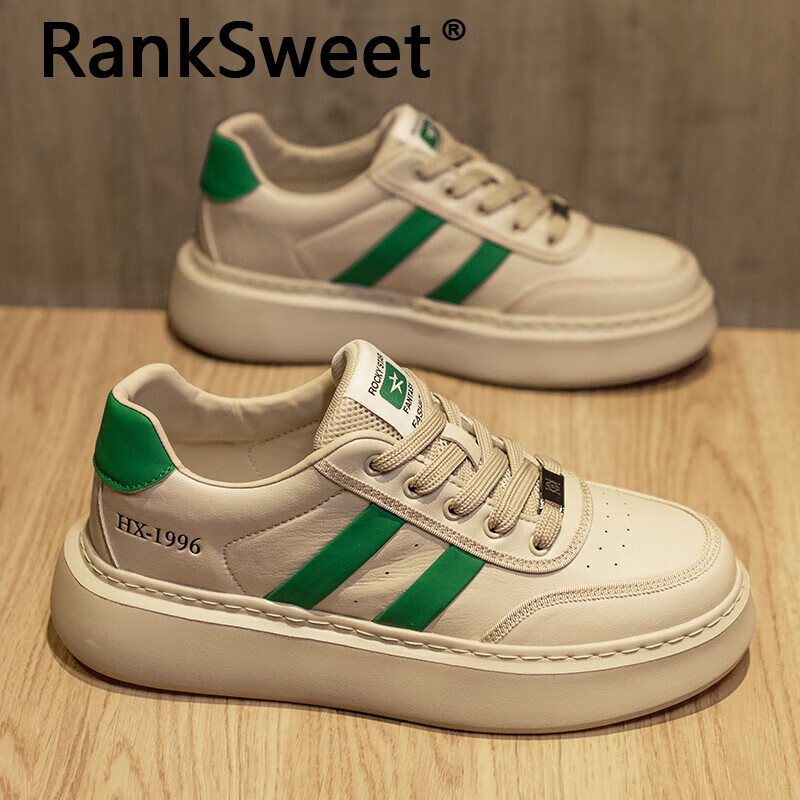 ranksweet轻奢品牌鞋子男2024春季新款男士休闲厚底阿甘潮鞋百搭运动
