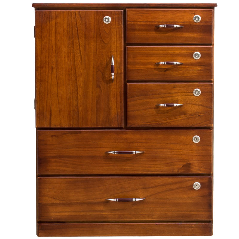 冯派 办公家具实木办公柜文件柜带锁资料储物柜木质抽屉柜保险柜 77红棕色(55*37*70)