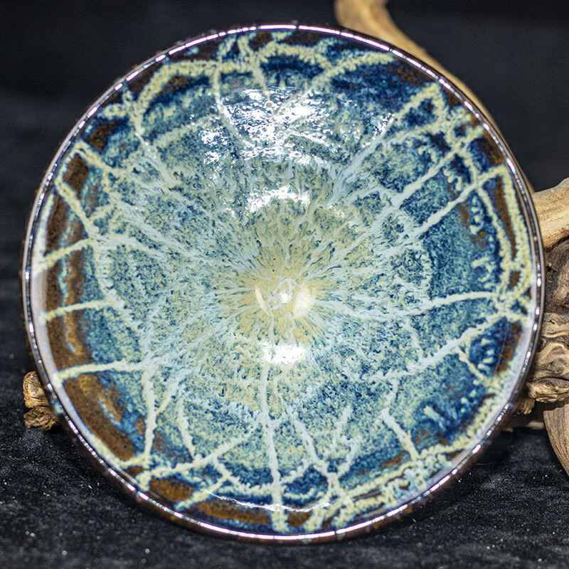 柴烧薄胎【阡陌斗笠盏】俞章平 建阳建盏主人杯 口径10 f37