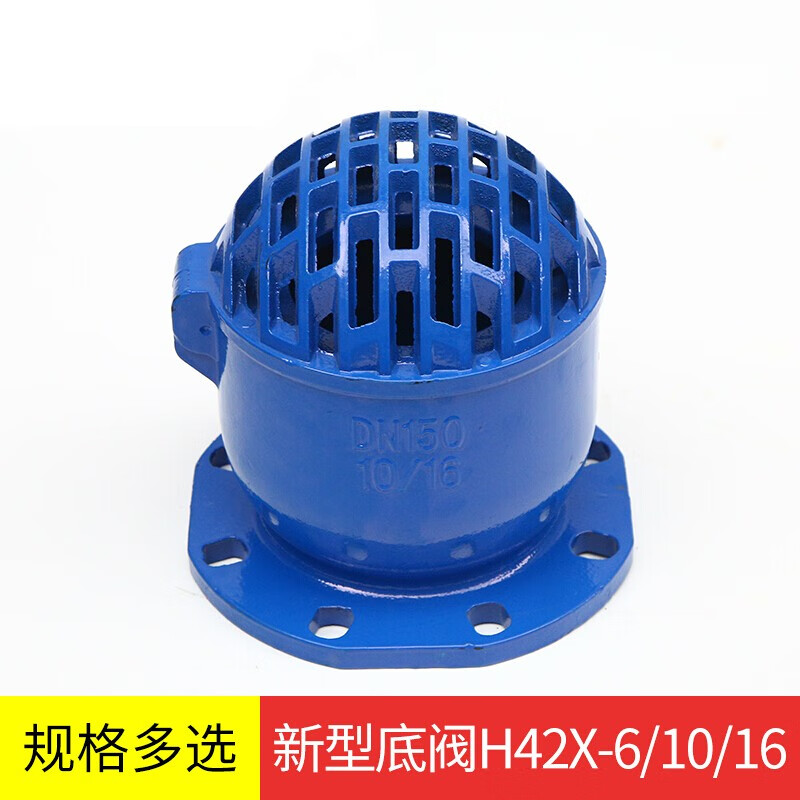 电米联客 h42x-10/16底阀 水泵吸水铸铁法兰底阀dn50 65 80 100 dn50
