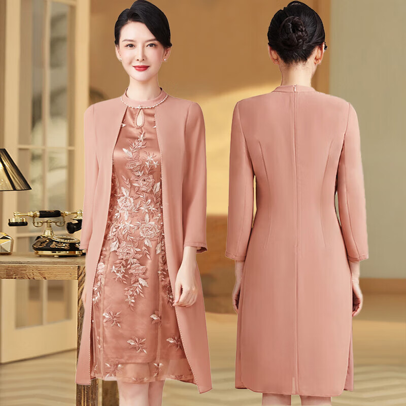 缘雅婷五一参加婚礼穿的衣服女套装夏季喜婆婆婚宴装妈妈结婚喜服喜宴