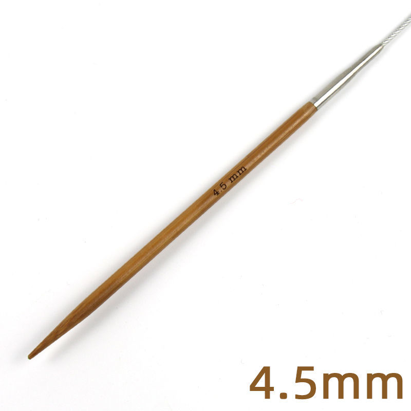 织毛衣的竹针 竹子环形针循环棒针钢丝连接编织棒针工具竹环针织毛衣循环针SN3909 4.5mm 80cm