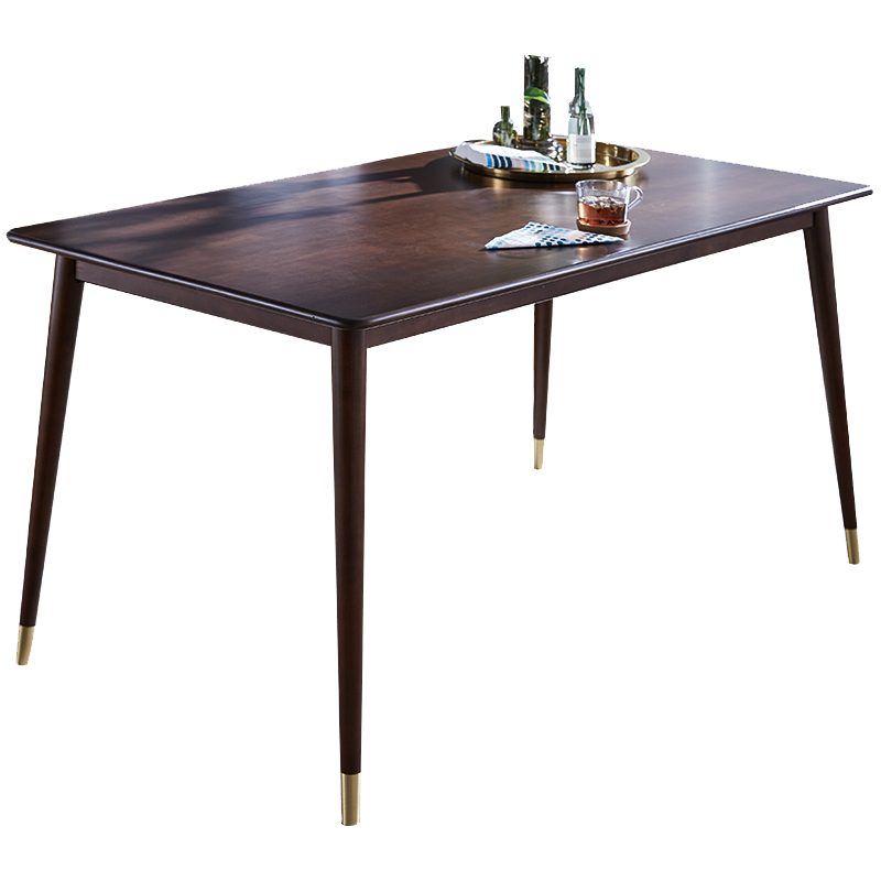 艺柳园 餐桌实木餐桌北欧餐桌椅组合家用小户型餐厅一桌四椅套装 1.4m【铜素】单桌