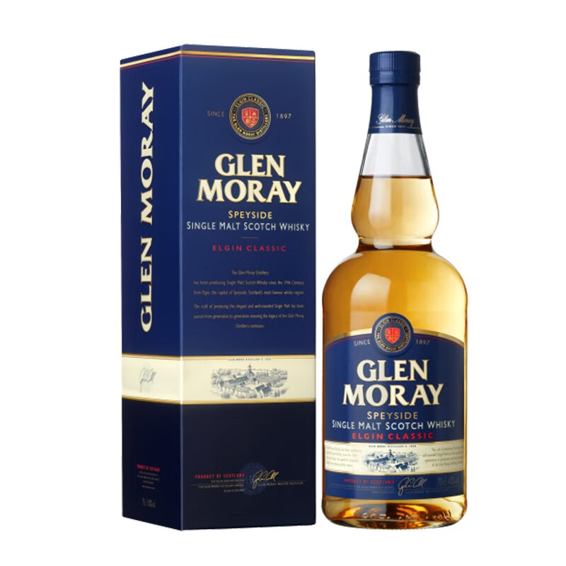 宝树行 格兰莫雷Glen Moray单一麦芽威士忌 苏格兰原装进口洋酒 格兰莫雷经典款700ml