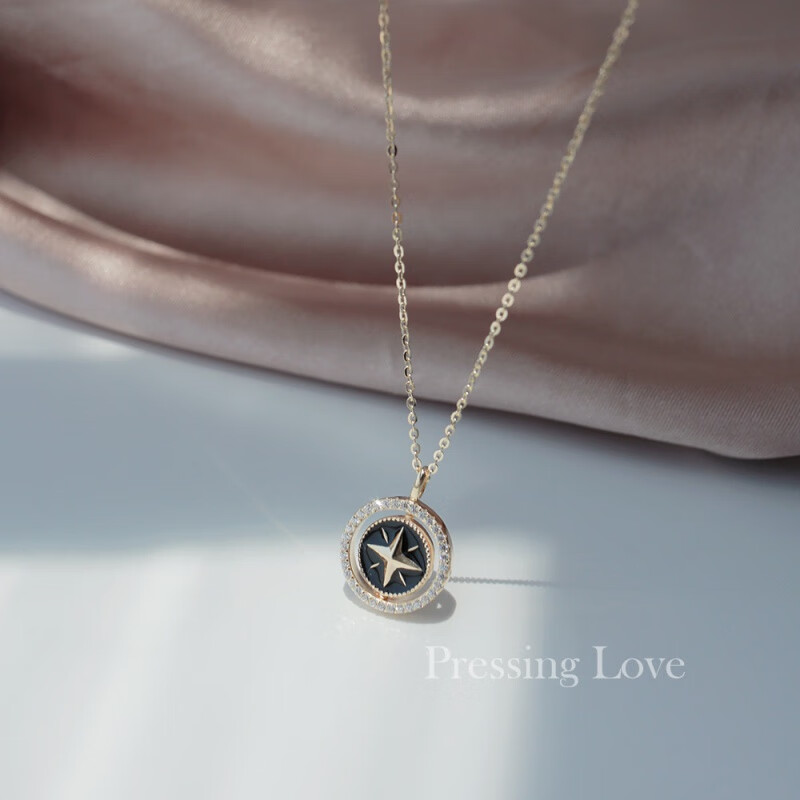 心古pressing love一款两戴 经典八芒星项链女轻奢小众设计感 金色