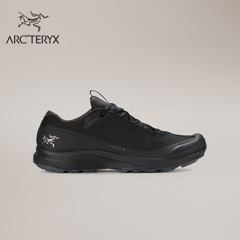 ARC’TERYX始祖鸟 AERIOS 低帮 覆盖防水 男子 徒步鞋 Black/Pilot/黑色/航空灰 7.5
