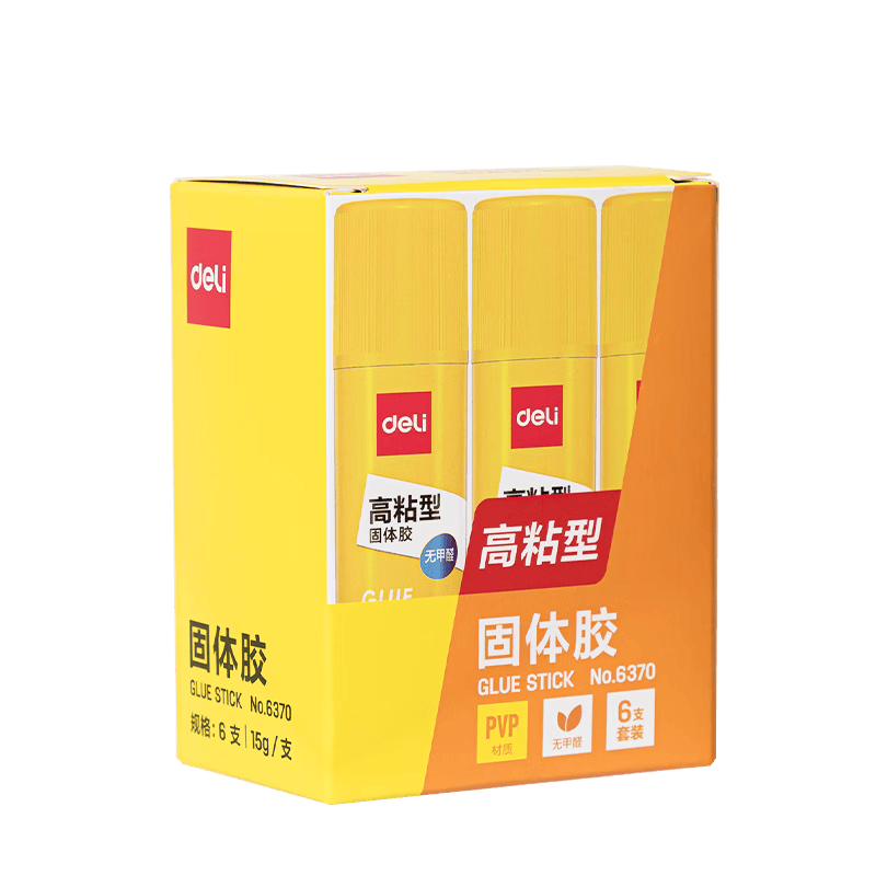 ����(deli)15g��ճ��PVP���彺ˮ �޼�ȩ������ý��� ǿ��ճ�� ѧ���ľ� 6֧װ �칫��Ʒ 6370 23.76Ԫ��3��(��7.92Ԫ/��)