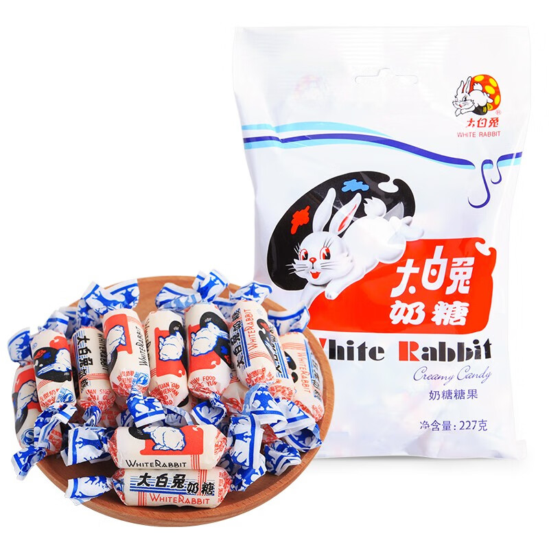 大白兔奶糖糖果227g散装结婚喜糖童年怀旧小兔子糖果小零食批发 怀旧