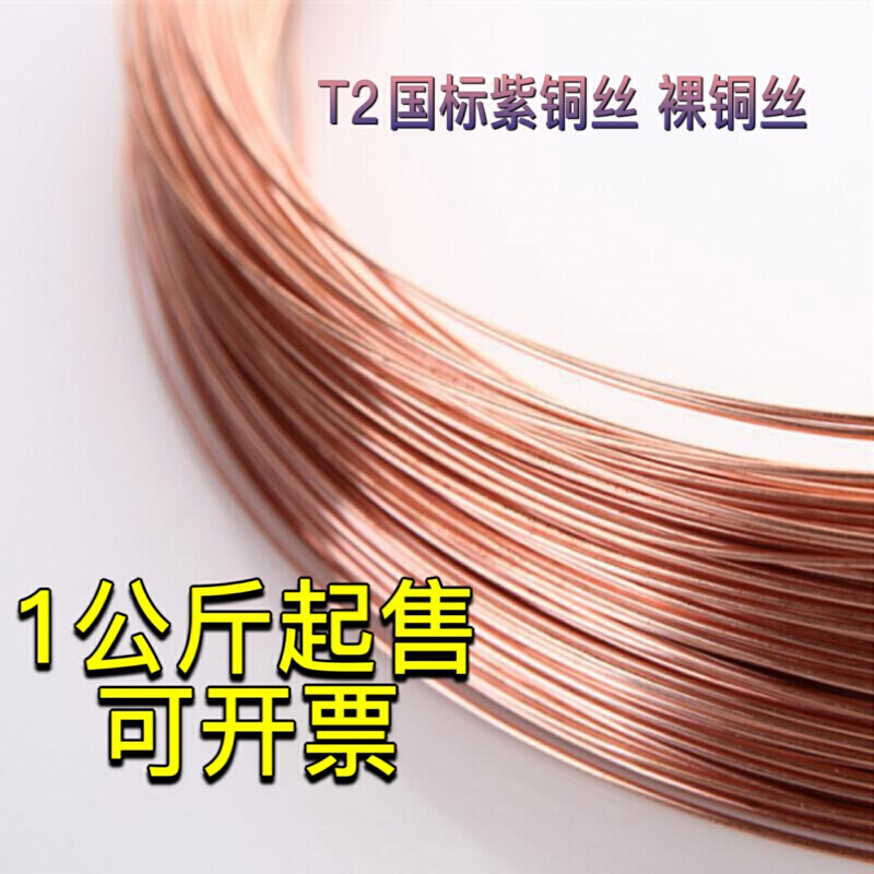 以琛定制保險(xiǎn)絲T2紫銅絲0.1-5mm裸銅線 導(dǎo)電 電鍍 飛線 DIY手工編織銅 紫銅絲0.1mm*1卷(5公斤)