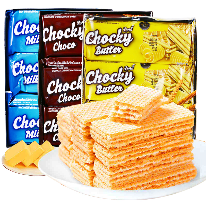 CHOCKY比斯奇果屋巧客黄油味威化饼干泰国进口  360g 夹心巧克力饼 黄油味 30g x12包