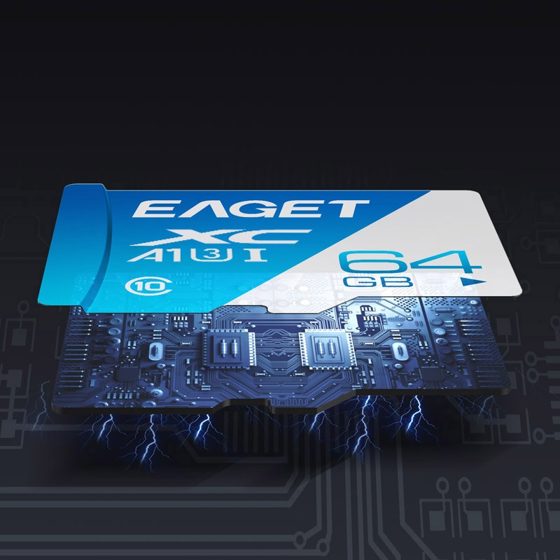 忆捷（EAGET）64GB TF（MicroSD）存储卡 A1 U3 V30 行车记录仪&安防监控专用内存卡 高速耐用 读速100MB/s