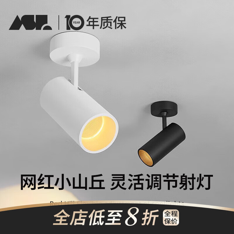 爱斯兰LED射灯明装商用COB照画背景墙灯12W服装店吸顶式灯具 白色12W暖光