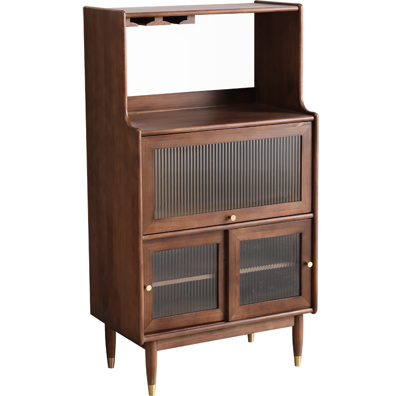 艾迪嘉餐边柜现代简约餐厅柜客厅柜子储物柜微波炉柜 胡桃色 送货到家