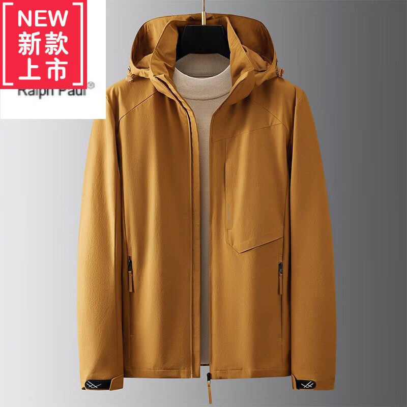 拉尔伦保罗夹克男士春春季款宽松上衣防水休闲茄克大码薄款连帽外套