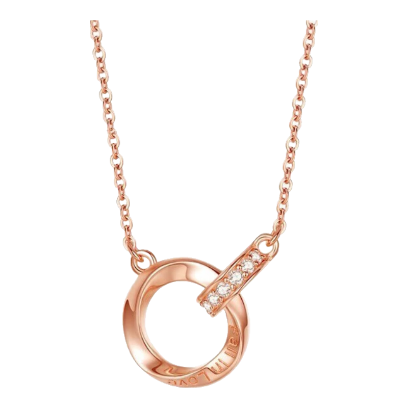 法蔻（farcoko）彩金色雙環(huán)項鏈女莫比烏斯鎖骨鏈玫瑰金走心七夕情人節(jié)禮物送女友 【全國倉】玫瑰金色-莫比烏斯