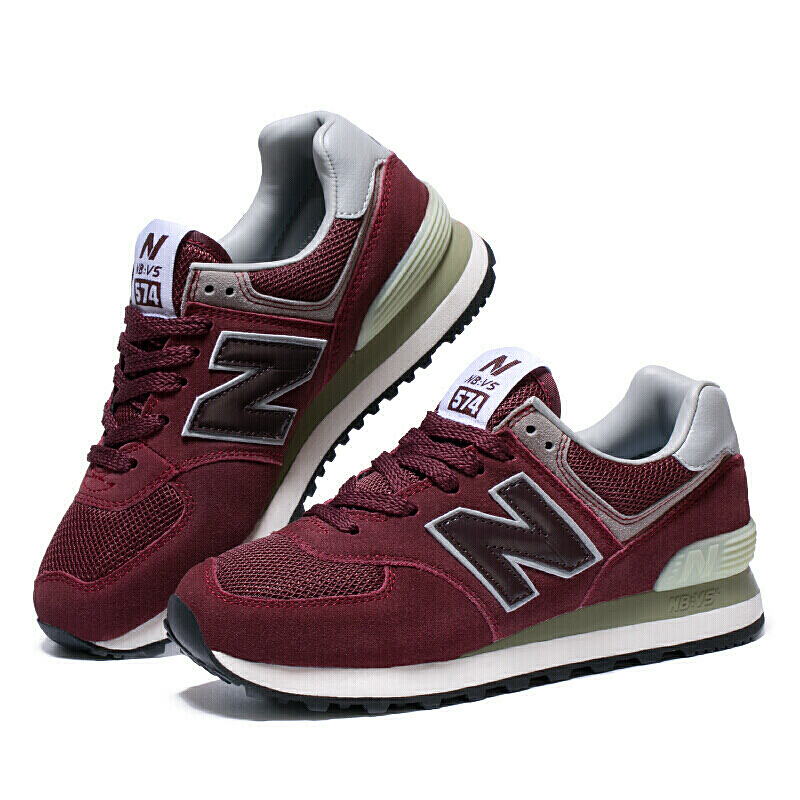 574新款春款情侣鞋男鞋官网纽巴·伦女鞋休闲运动纽百伦跑步鞋 酒红