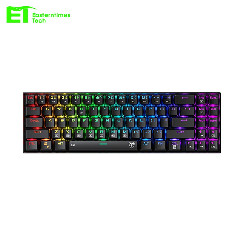 ET I-116机械键盘71键无线2.4G双模办公游戏迷你便携充电小键盘平板笔记本MAC电脑键盘RGB背光黑色青轴
