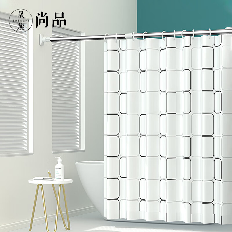晟旎尚品 浴帘杆套装 免打孔干湿分离浴帘布不锈钢伸缩杆晾衣杆窗帘杆怎么看?