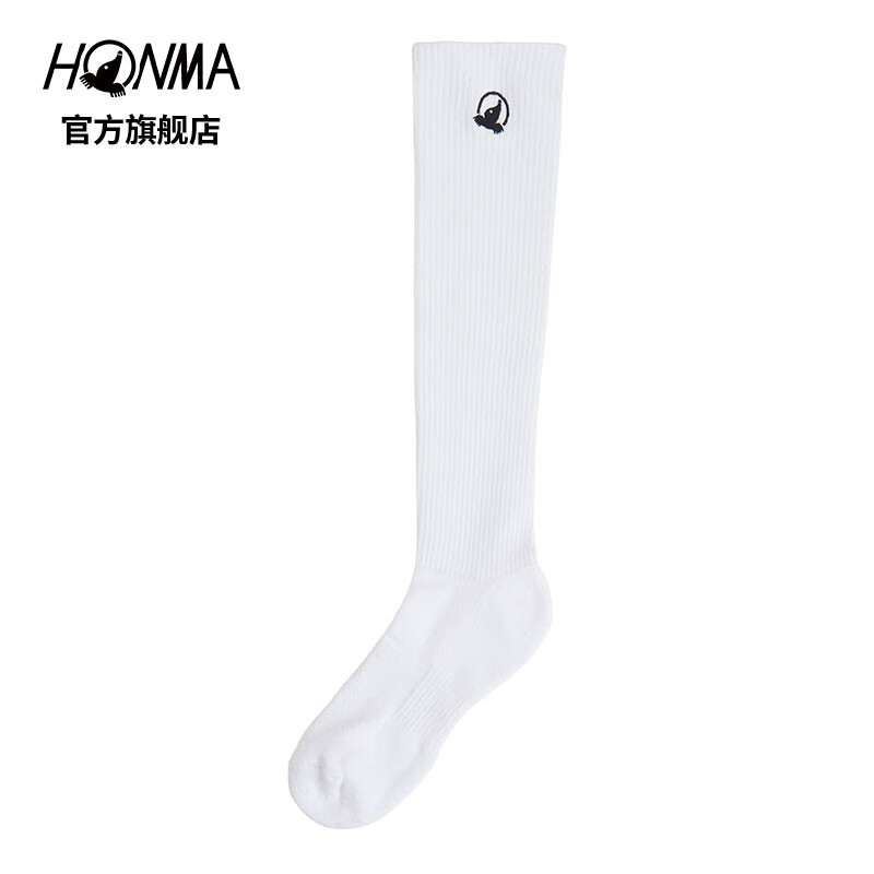 HONMA2021新款高尔夫女士中筒袜简约配色防滑不易变形吸湿排汗 白色