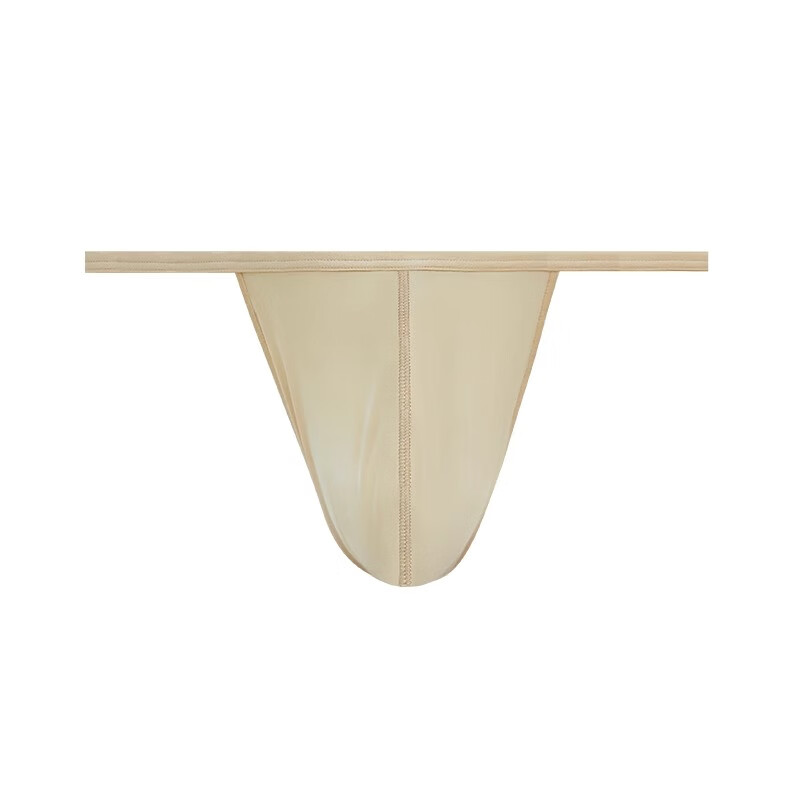 HOM法国男士冰丝弹力性感双丁内裤T字裤低腰三角显大猛男粉丁字裤 肤色 M