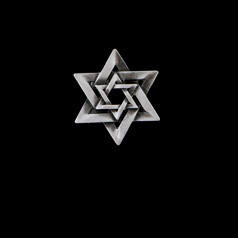 brangdy 六芒星复古胸针男女士西装服饰小领别针百搭装饰品花 大号